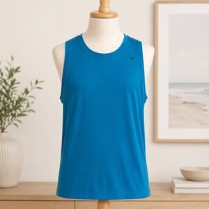 Fabletics Mens XL Teal Blue Sleeveless Training Tank Top Athletic Gym Shirt